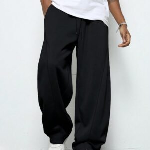 Open Bottom black track pant